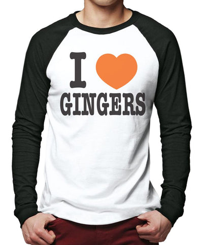 I Love Heart Gingers - Men Baseball Top