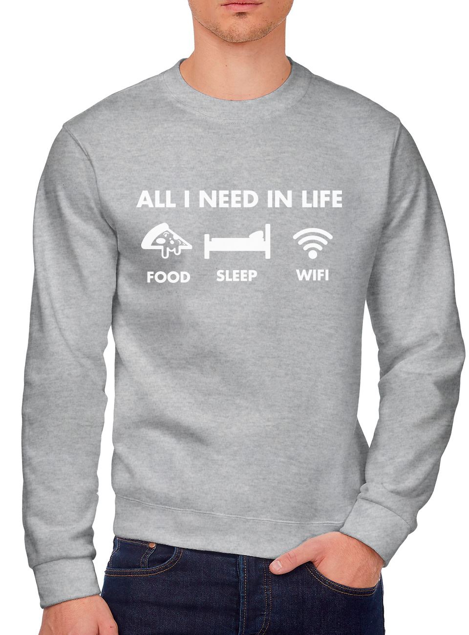 All I Need In Life Food Sleep WIFI - Youth & Mens Sweatshirt