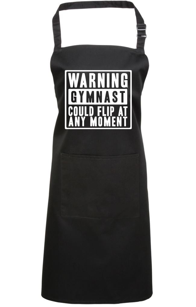 Warning Gymnast Could Flip at Any Moment - Apron - Chef Cook Baker