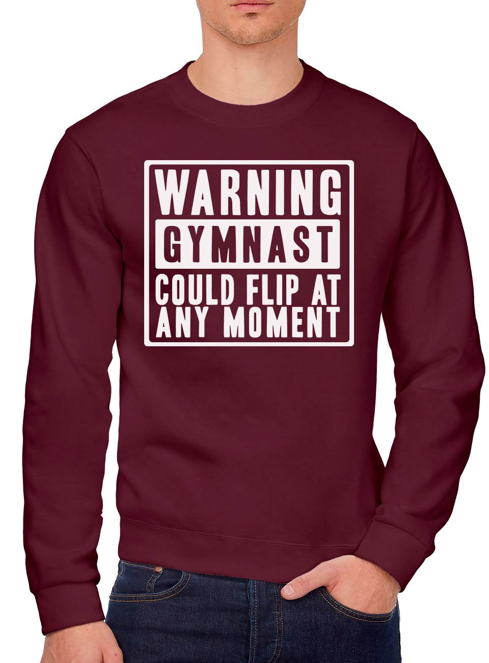 Warning Gymnast Could Flip at Any Moment - Youth & Mens Sweatshirt