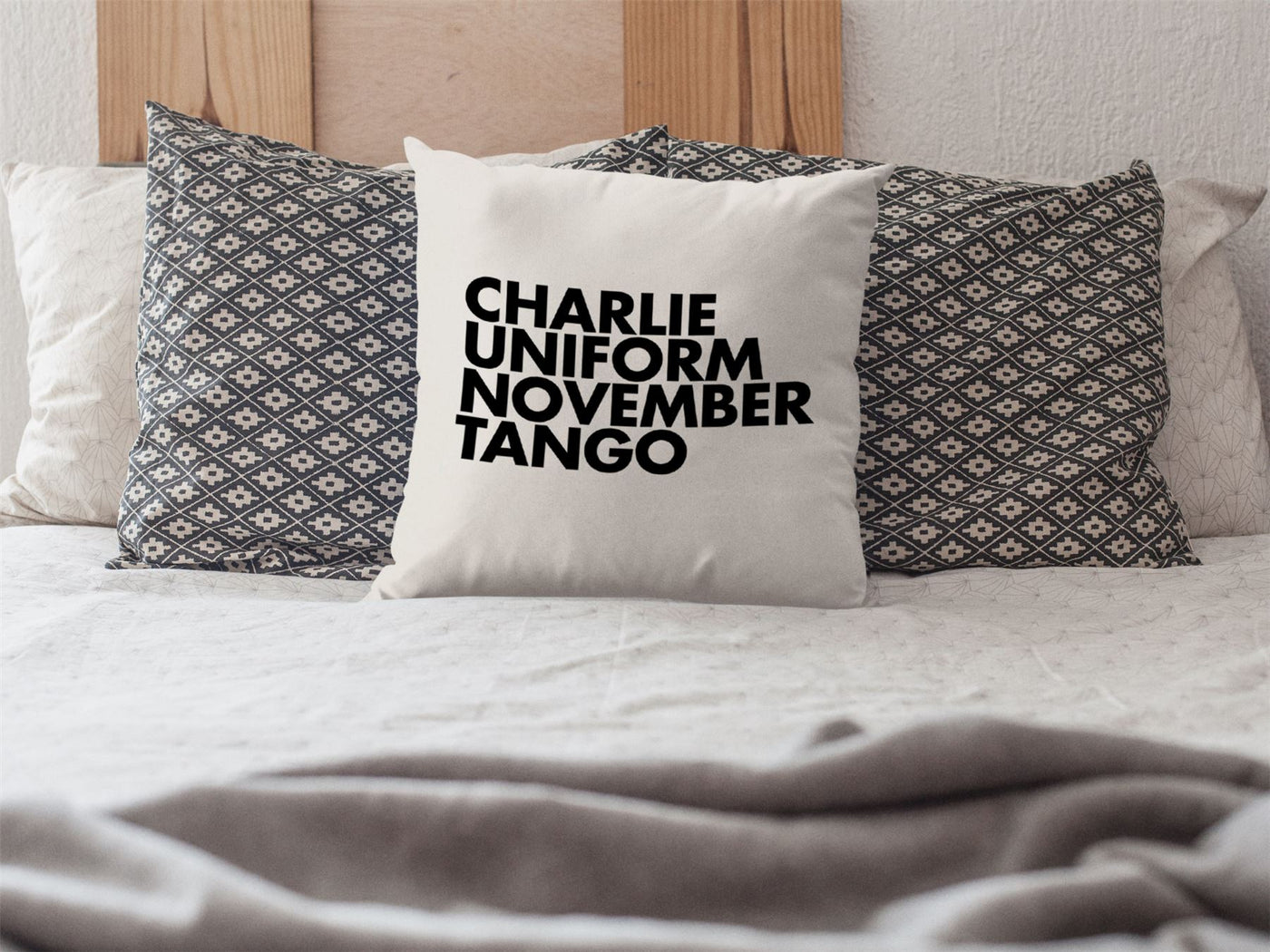 Charlie Uniform November Tango Cushion Cover - Funny NSFW Rude Swear