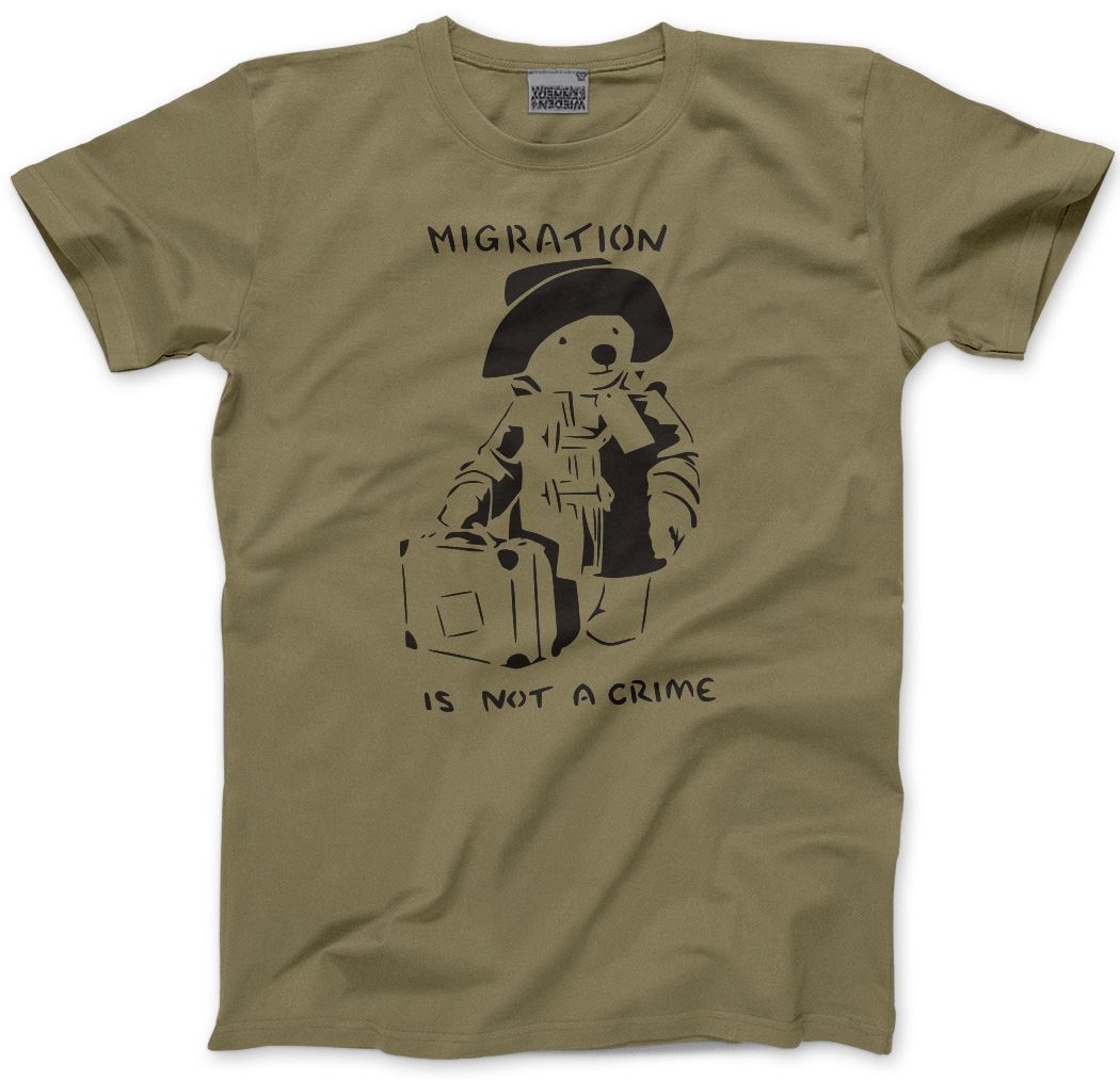 Migration is not a Crime Banksy - Mens and Youth Unisex T-Shirt