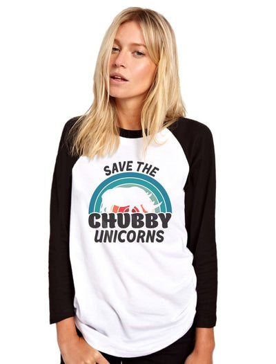 Save the Chubby Unicorns - Womens Baseball Top