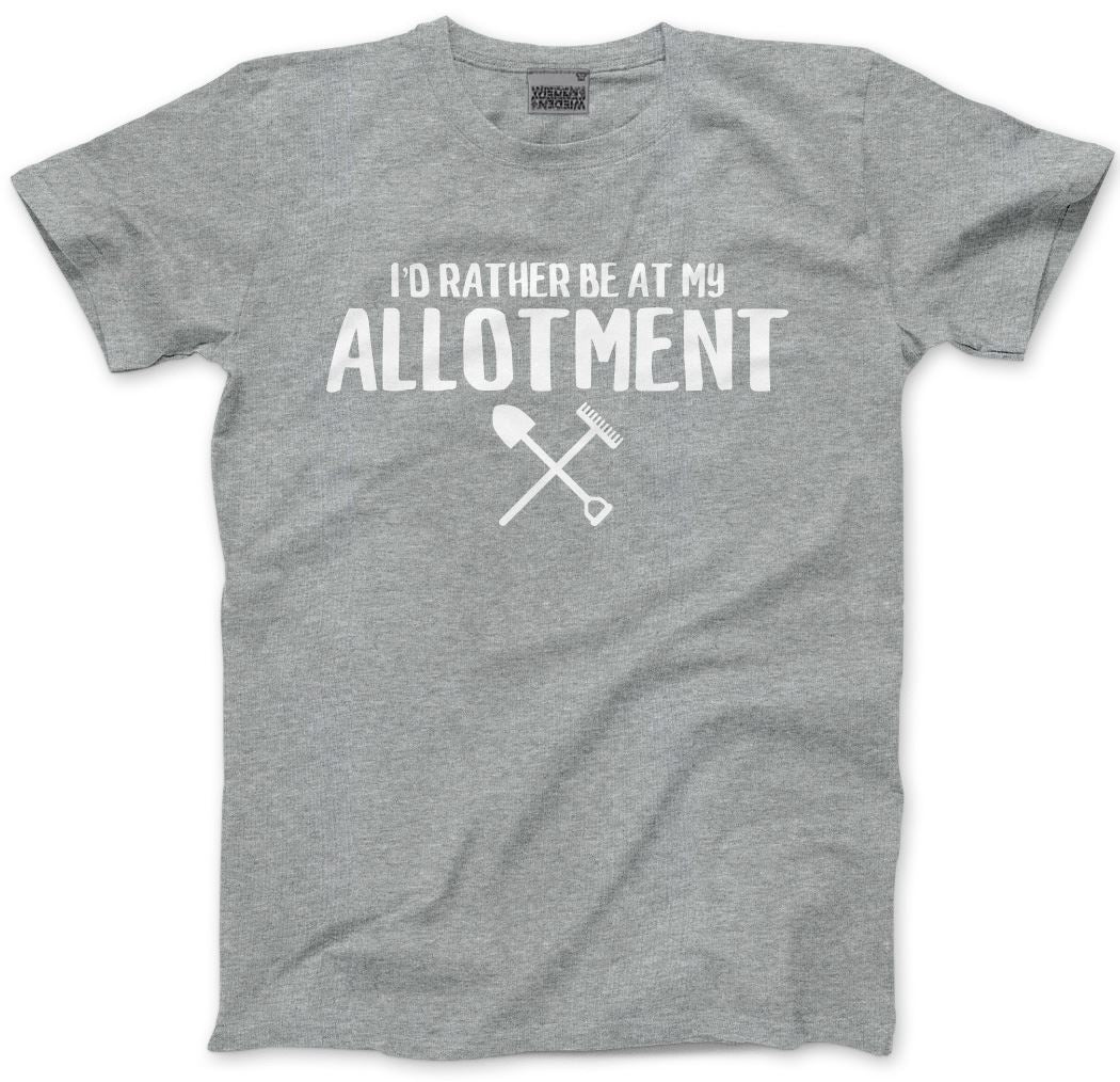 I'd Rather Be At My Allotment - Mens and Youth Unisex T-Shirt