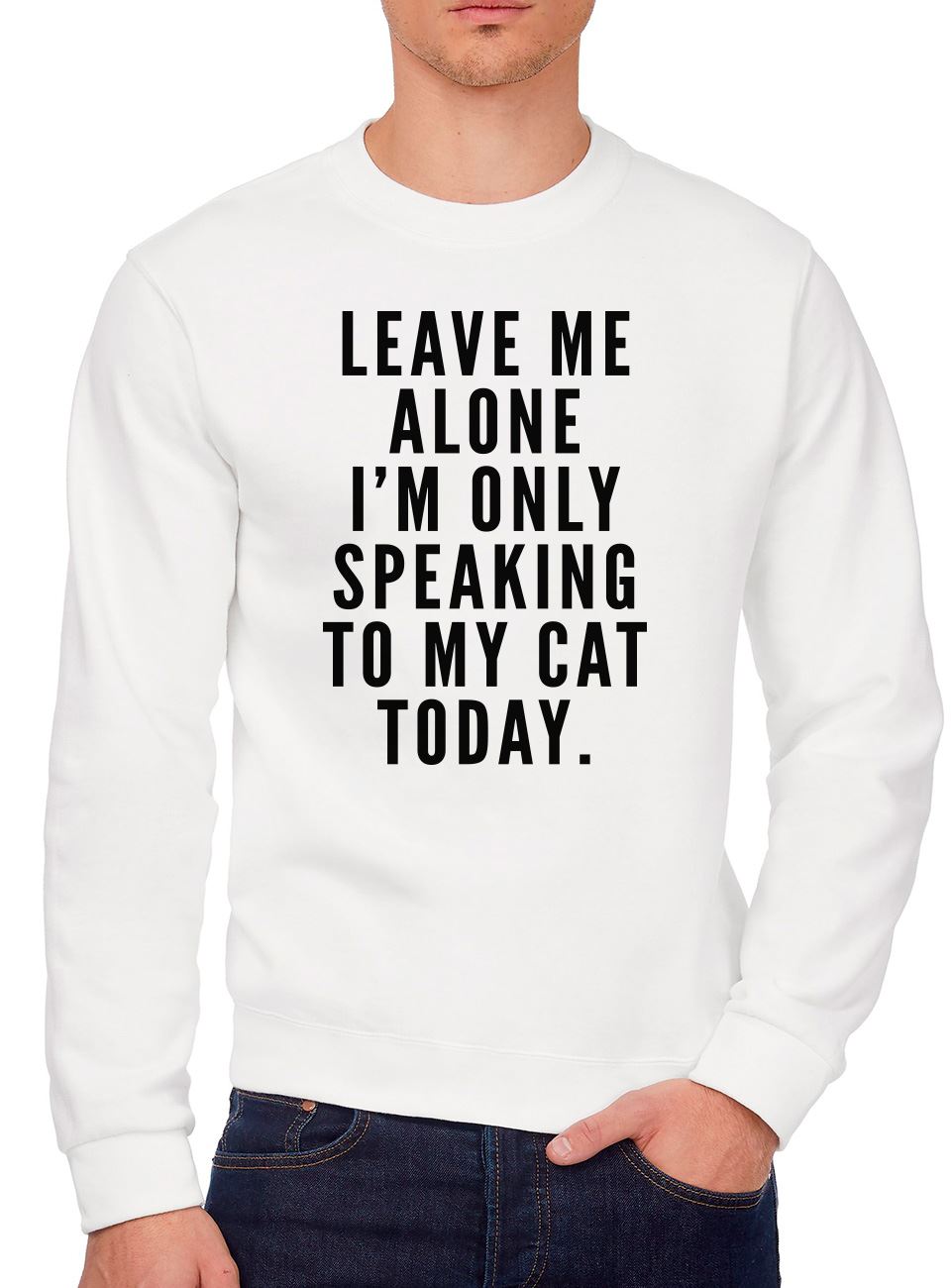 Leave me alone I am only speaking to my cat - Youth & Mens Sweatshirt