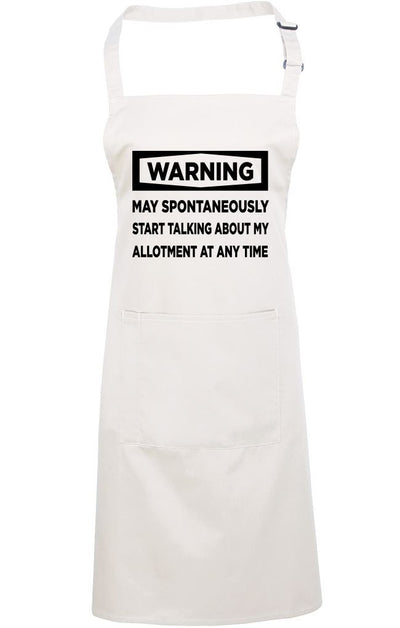 Warning May Start Talking About My Allotment - Apron - Chef Cook Baker