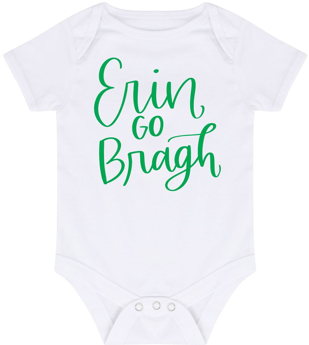 Erin Go Bragh St Patrick's Day - Baby Vest Bodysuit Short Sleeve Unisex Boys Girls