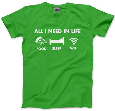 All I Need In Life Food Sleep WIFI - Kids T-Shirt