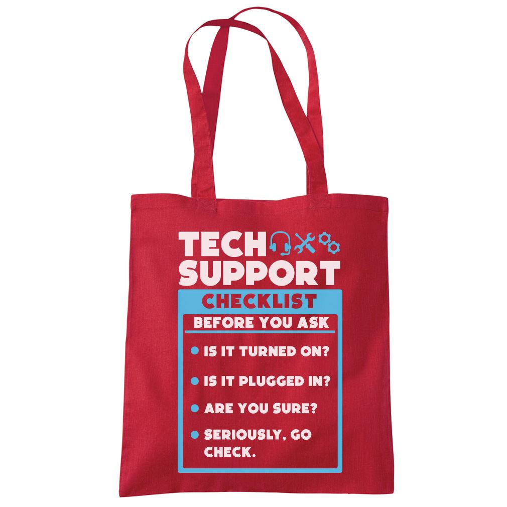 Tech Support Checklist Funny Sysadmin - Tote Shopping Bag