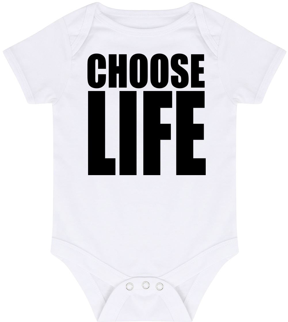 Choose Life 80s - Baby Vest Bodysuit Short Sleeve Unisex Boys Girls