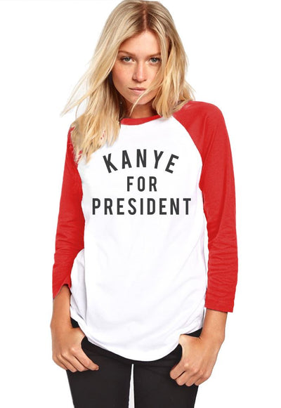 Kanye for President - Womens Baseball Top