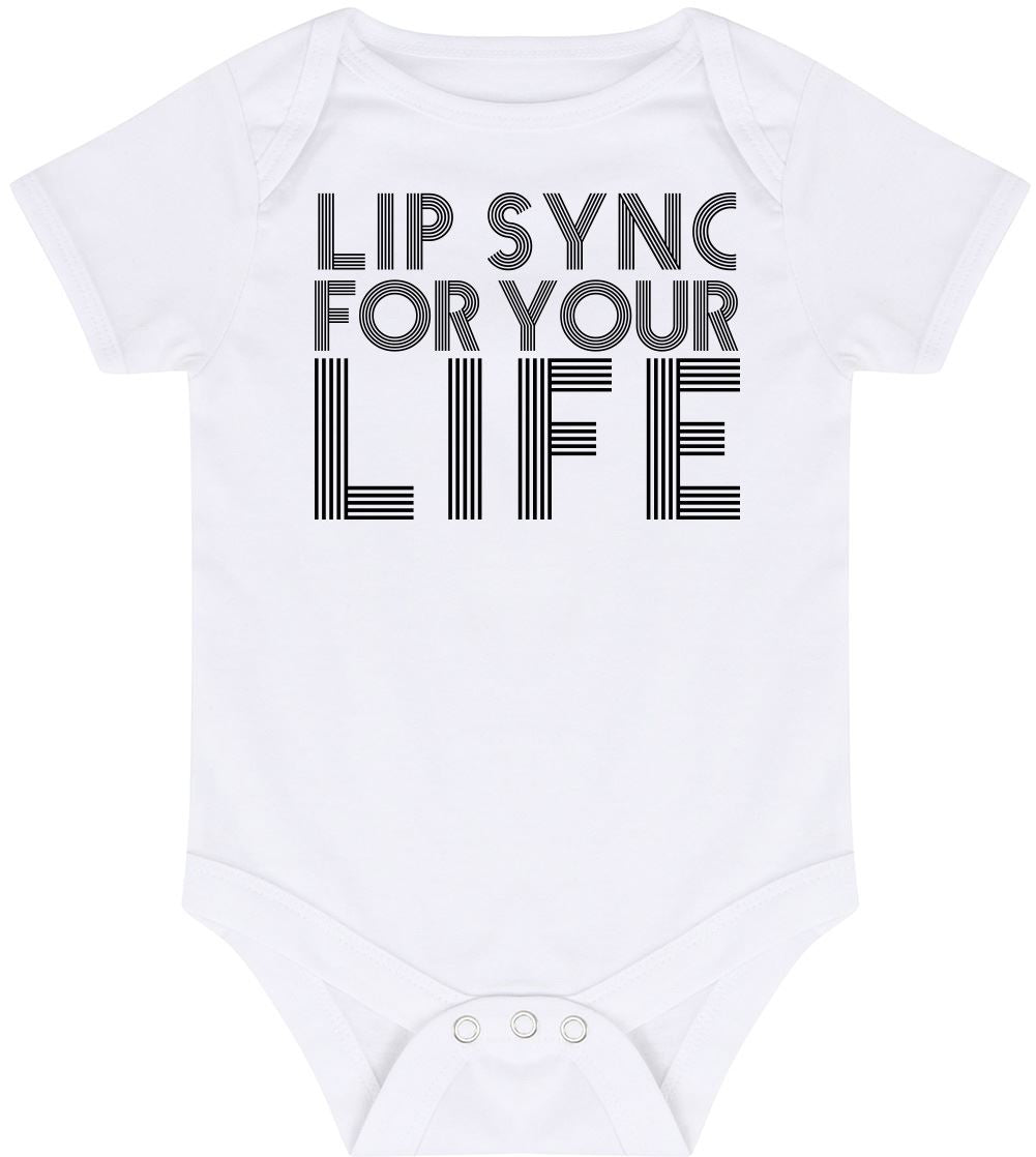 Lip Sync For Your Life - Baby Vest Bodysuit Short Sleeve Unisex Boys Girls