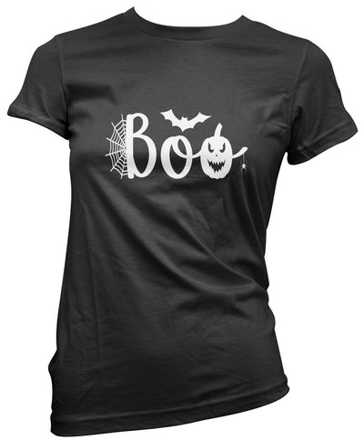 Boo!! Pumpkins Spiders - Womens T-Shirt
