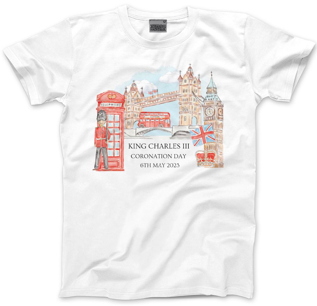 London Coronation King Charles III - Mens and Youth Unisex T-Shirt