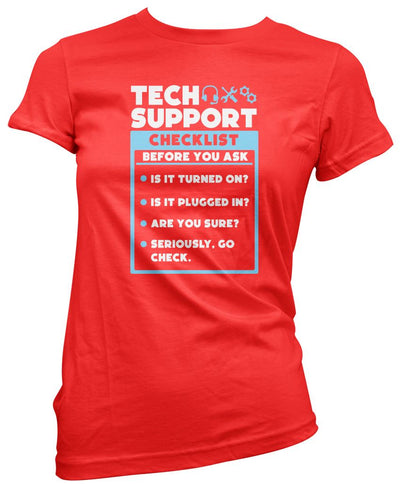 Tech Support Checklist Funny Sysadmin - Womens T-Shirt
