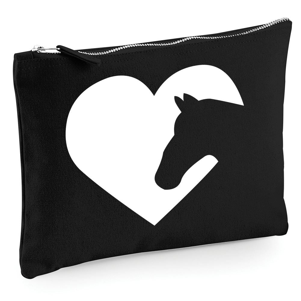 Horse Heart - Zip Bag Costmetic Make up Bag Pencil Case Accessory Pouch