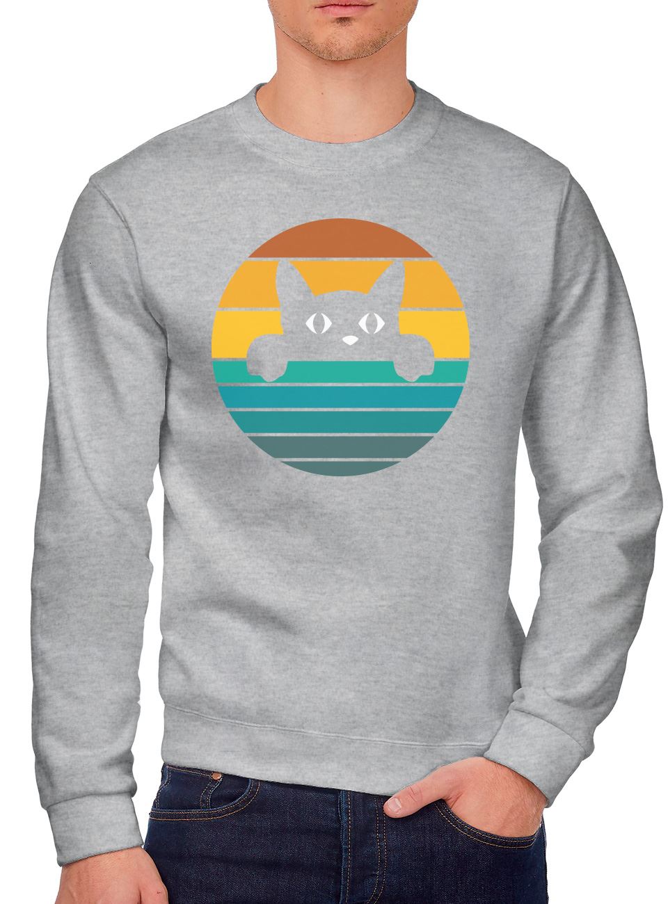 Retro Style Cat - Youth & Mens Sweatshirt