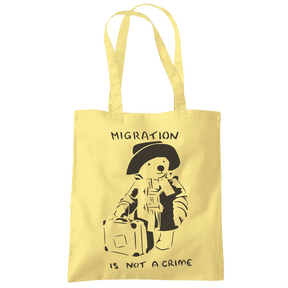 Migration is not a Crime Banksy - Tote Shopping Bag