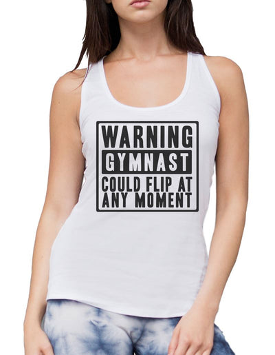 Warning Gymnast Could Flip at Any Moment - Womens Vest Tank Top