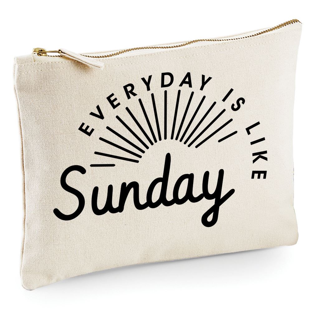 Everyday Is Like Sunday - Zip Bag Cosmetic Make up Bag Pencil Case Accessory Pouch