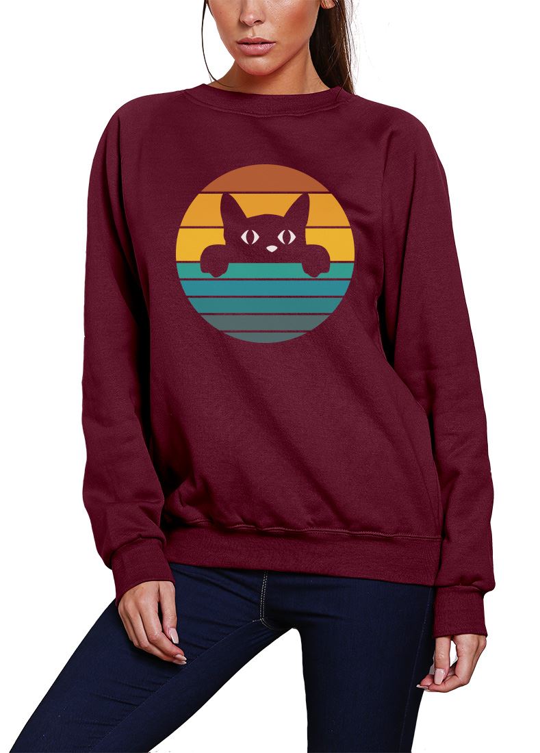 Retro Style Cat - Youth & Womens Sweatshirt