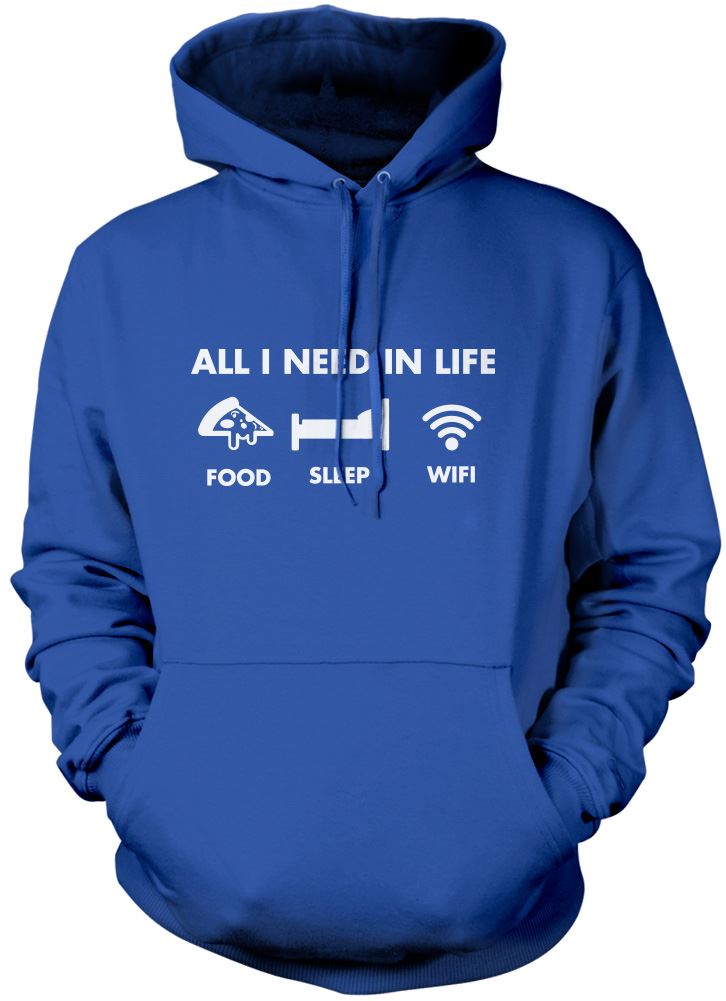 All I Need In Life Food Sleep WIFI - Kids Unisex Hoodie