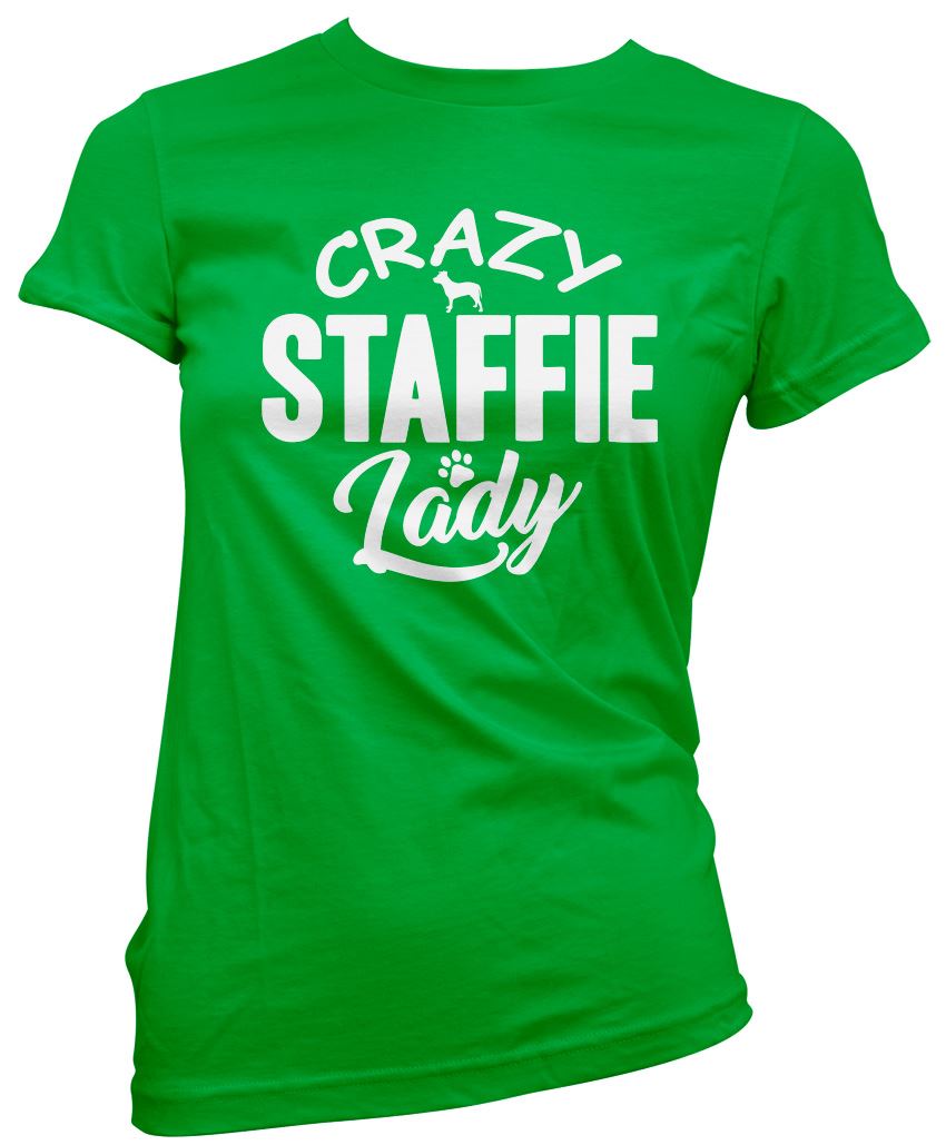 Crazy Staffie Lady - Womens T-Shirt