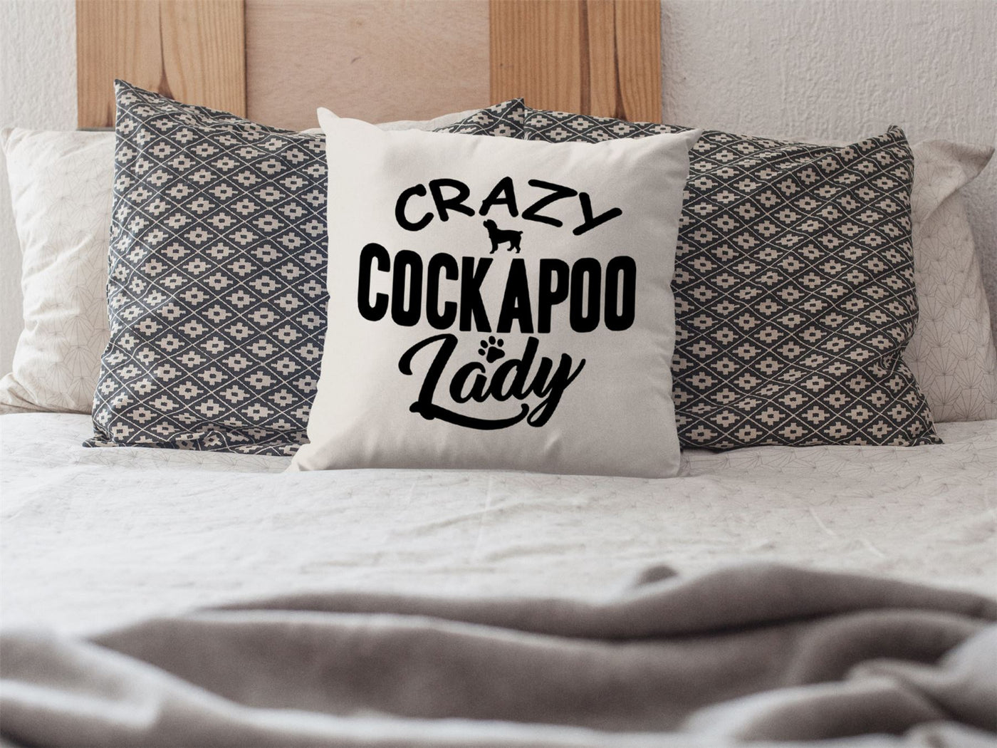 Crazy Cockapoo Lady Cushion Cover - Pet Dog owner Doggy Mum Puppy