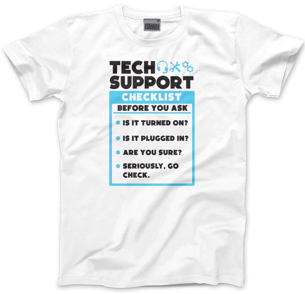 Tech Support Checklist Funny Sysadmin - Kids T-Shirt