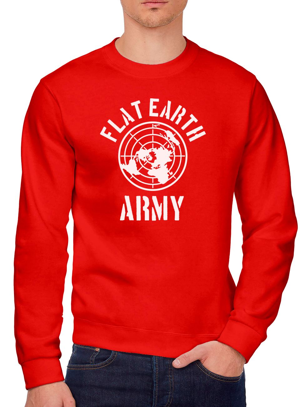 Flat Earth Army Flat-earther Theory - Youth & Mens Sweatshirt