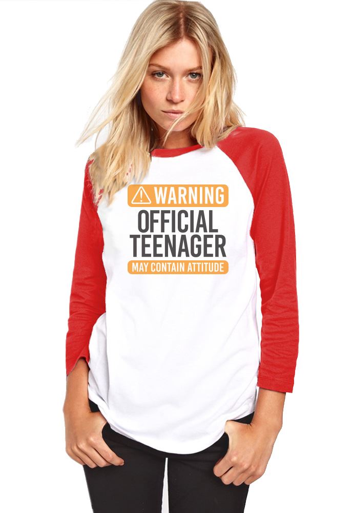Warning Official Teenager - Womens Baseball Top