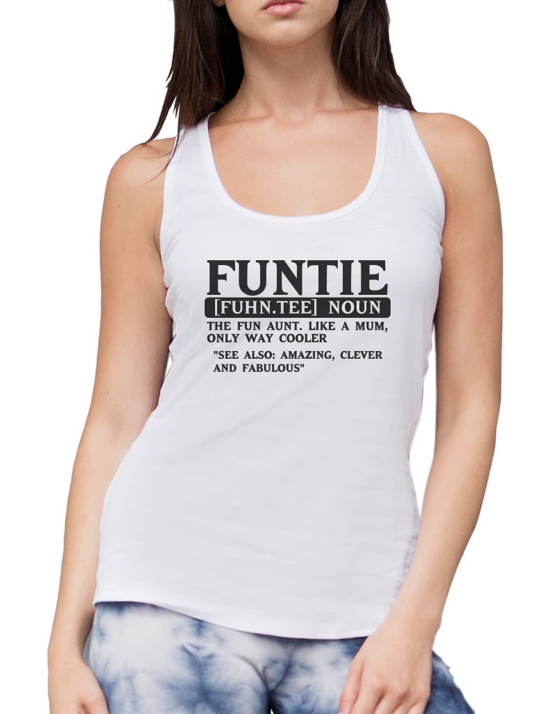 Funtie Fun Auntie - Womens Vest Tank Top