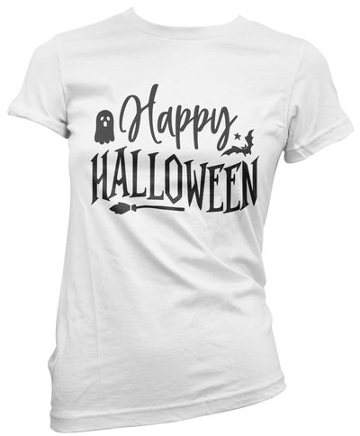 Happy Halloween Ghost - Womens T-Shirt