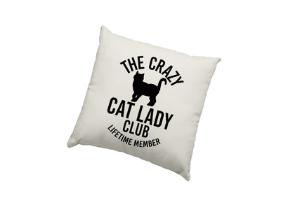 Crazy Cat Lady Lifetime Member Cushion Cover - Funny Cat Kitten Owner Pet