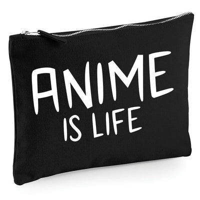 Anime is Life - Zip Bag Cosmetic Make up Bag Pencil Case Accessory Pouch