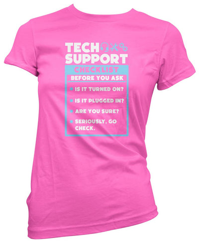 Tech Support Checklist Funny Sysadmin - Womens T-Shirt