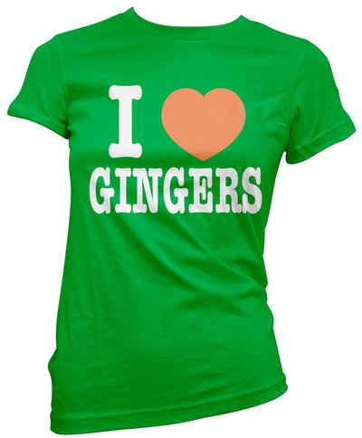 I Love Heart Gingers - Womens T-Shirt