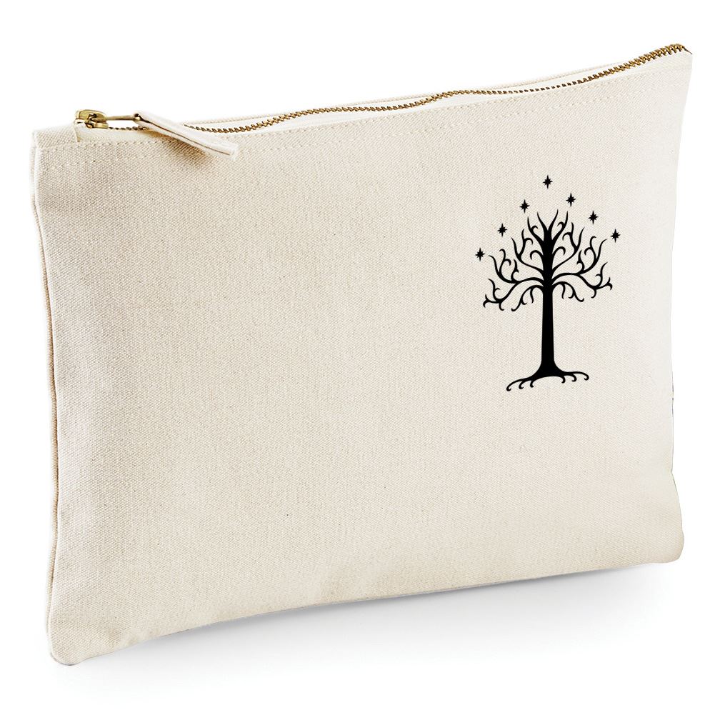 White Tree of Gondor Pocket Design - Zip Bag Costmetic Make up Bag Pencil Case Accessory Pouch