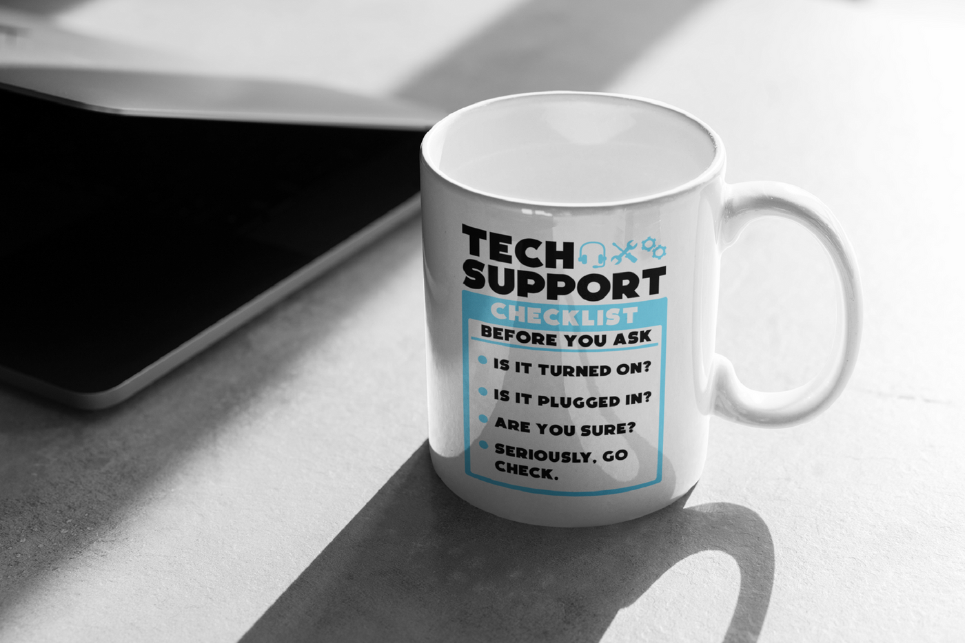 Tech Support Checklist Funny Sysadmin - Mug for Tea Coffee
