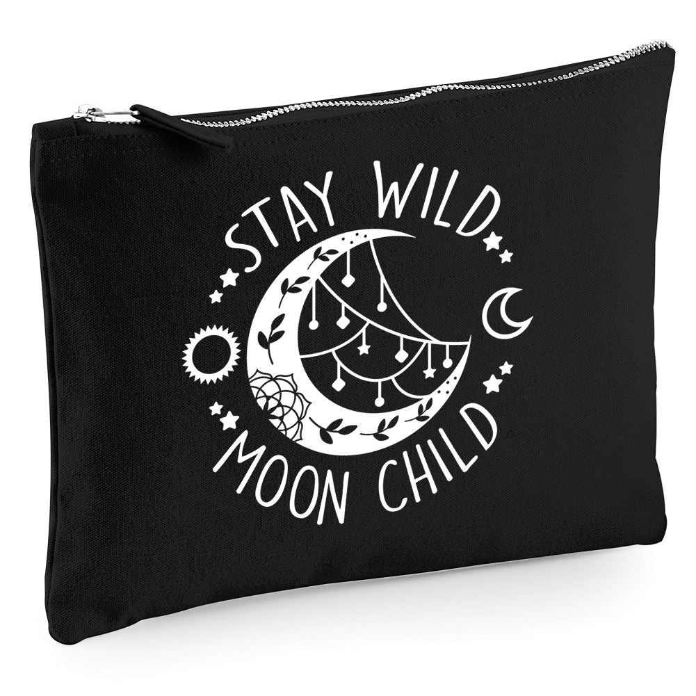 Stay Wild Moon Child - Zip Bag Costmetic Make up Bag Pencil Case Accessory Pouch