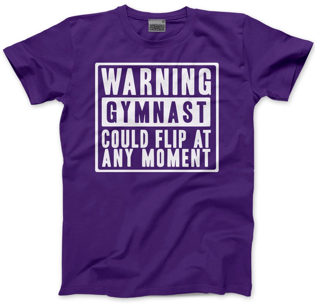 Warning Gymnast Could Flip at Any Moment - Kids T-Shirt