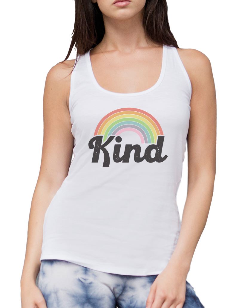 Be Kind Rainbow Womens Vest Tank Top