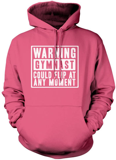 Warning Gymnast Could Flip at Any Moment - Kids Unisex Hoodie