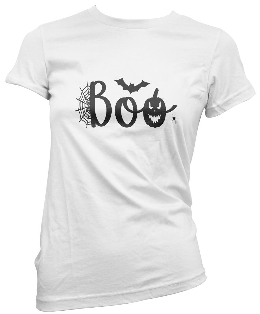Boo!! Pumpkins Spiders - Womens T-Shirt