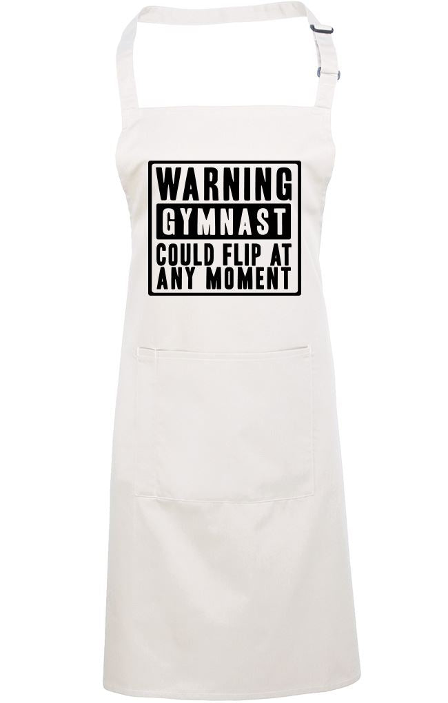 Warning Gymnast Could Flip at Any Moment - Apron - Chef Cook Baker