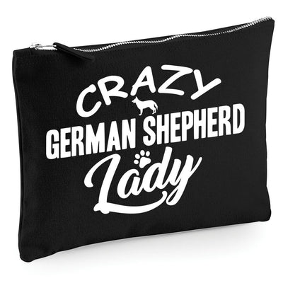 Crazy German Shepherd Lady - Zip Bag Costmetic Make up Bag Pencil Case Accessory Pouch