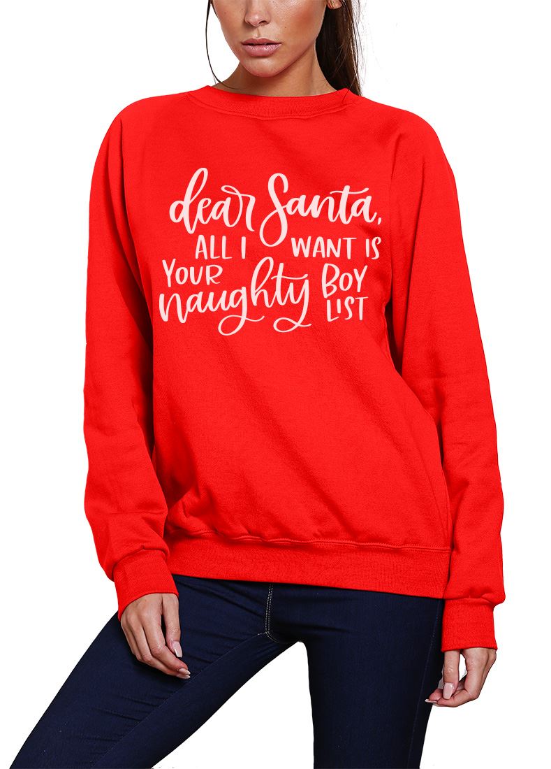 Dear Santa All I Want is Your Naughty Boy List - Womens Sweatshirt