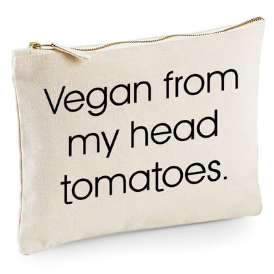 Vegan from My Head Tomatoes - Zip Bag Cosmetic Make up Bag Pencil Case Accessory Pouch