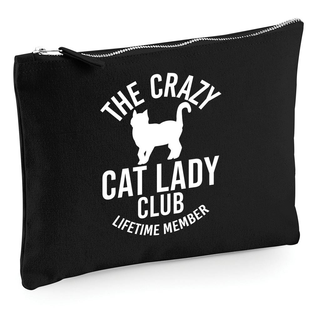 Crazy Cat Lady Lifetime Member - Zip Bag Cosmetic Make up Bag Pencil Case Accessory Pouch