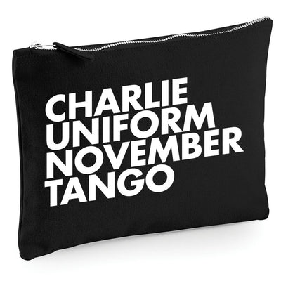 Charlie Uniform November Tango - Zip Bag Cosmetic Make up Bag Pencil Case Accessory Pouch